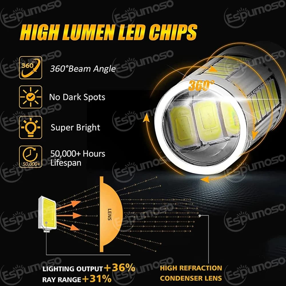 مصابيح LED خلفية P21W 7506 BA15S، مصابيح عكسية Canbus لسيارات فولفو C30 C70 S40 S60 S70 S80 V40 V50 V60 V70 XC60 XC70 XC90 - 4