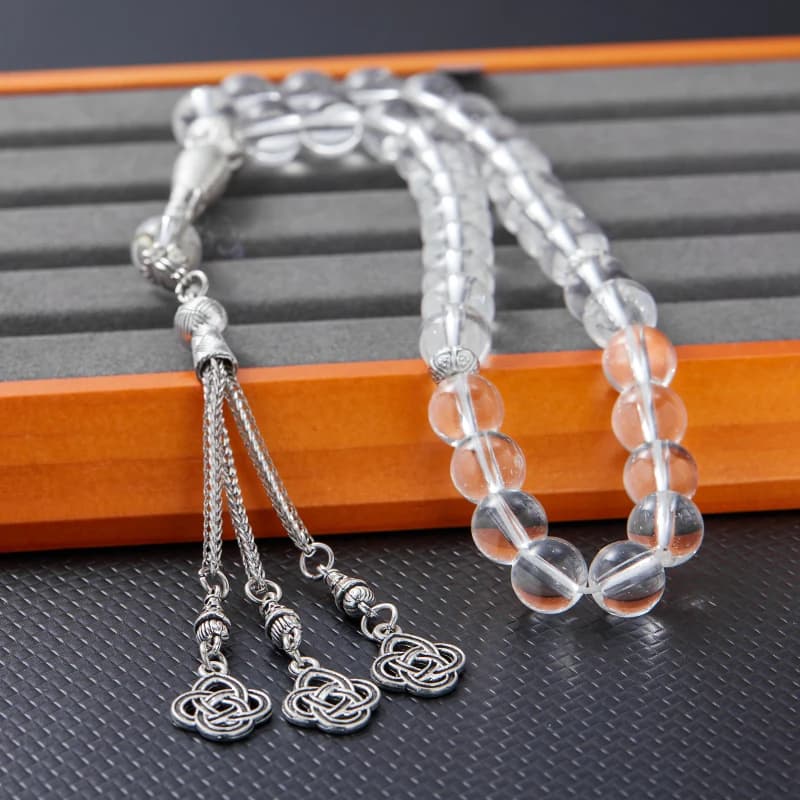 مجوهرات أنيقة زرقاء للنساء، قلادة خرز معقود، مسبحة صلاة إسلامية، خيط يدوي مع شرابة، مجوهرات إسلامية للشرق الأوسط - 3