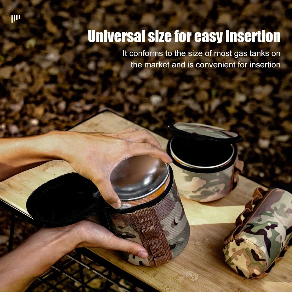 علبة غاز تخييم محمولة واقية لغاز البروبان والبيوتان، حقيبة تخزين اسطوانة الوقود، غطاء زجاجة الهواء - 5