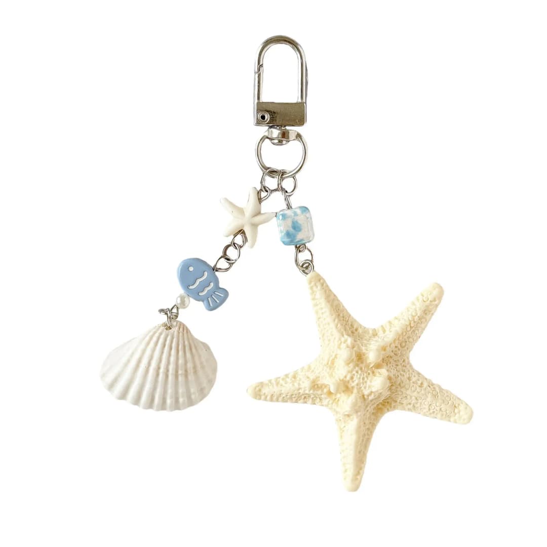 New Natural Shell Decorative Keychain Starfish Versatile Mobile Pendant Ocean Wind Travel Bag Hanger Fashion Key Chains Jewelry - 5