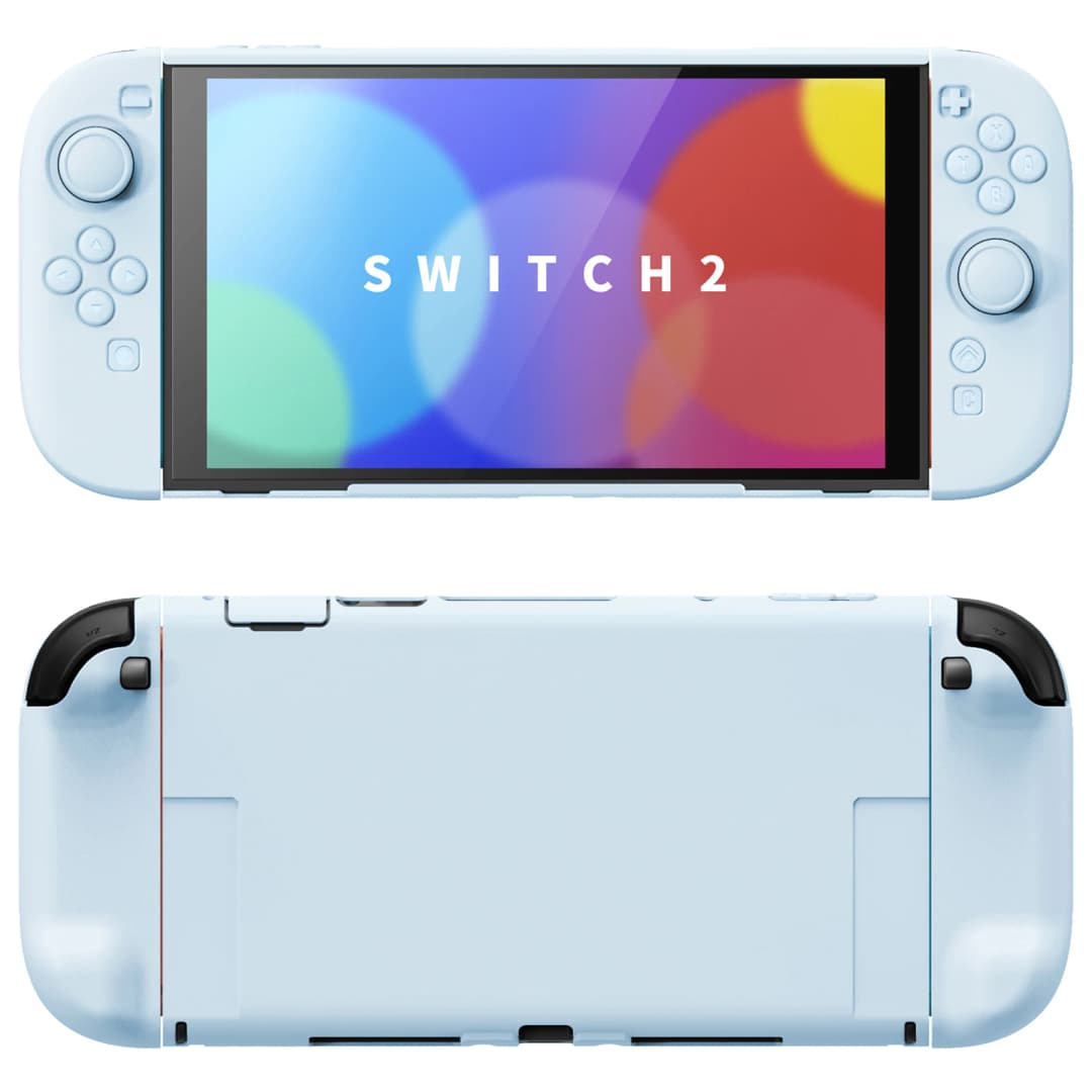 PlayVital Solid Color Protective Case for Nintendo Switch 2, Anti-Scratches Hard Shell Dockable Grip Cover with  Foldable Stand