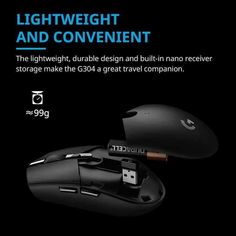 فأرة ألعاب Logitech G304/G305 Lightspeed لاسلكية، 6 أزرار قابلة للبرمجة، 12000DPI، بطارية، USB، RGB - 2