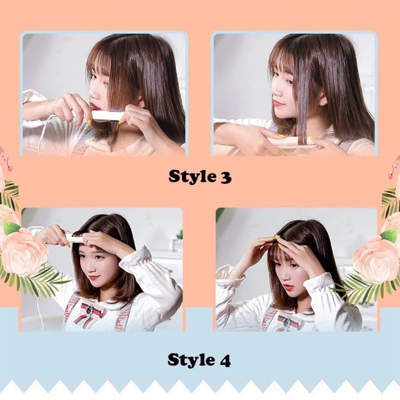 Mini Hair-Straightener Curly and Straight Hair Supplies Thermostatic Electric Ceramic Curling Iron National standard double flat - 4