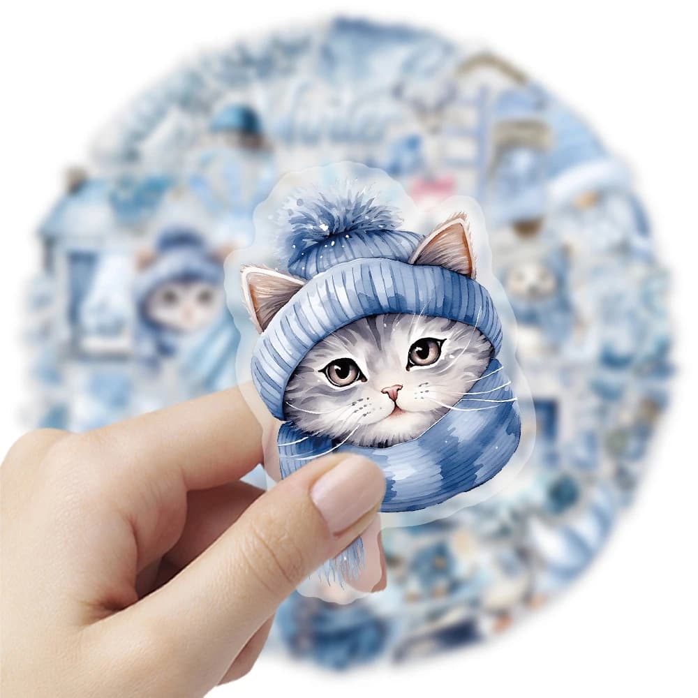 10/30/50PCS Cute Cartoon Blue Winter Graffiti Stickers Decoration Decals DIY Laptop Notebook Phone Stationery Sticker Kids Toys - 5