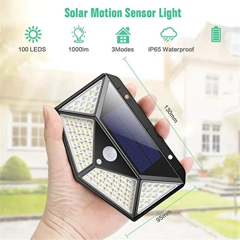 مصابيح شمسية متعددة الوظائف زينة حديقة خارجية إضاءة LED تعمل بالطاقة الشمسية مقاومة للماء كشاف يعمل بالطاقة الشمسية مع مستشعر حركة - 6