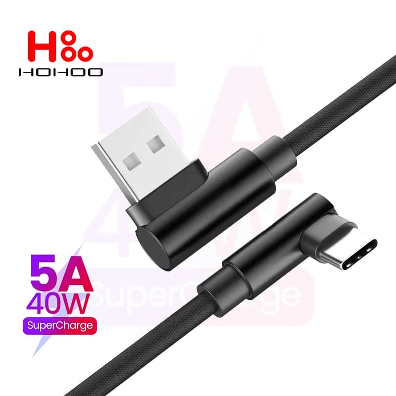 كابل شحن سريع 5A USB Type-c لهواوي ميت 40 30 20 برو 5G كابل لشركة شاومي بوكو ريدمي K60 50 40 30 برو كابل Type c