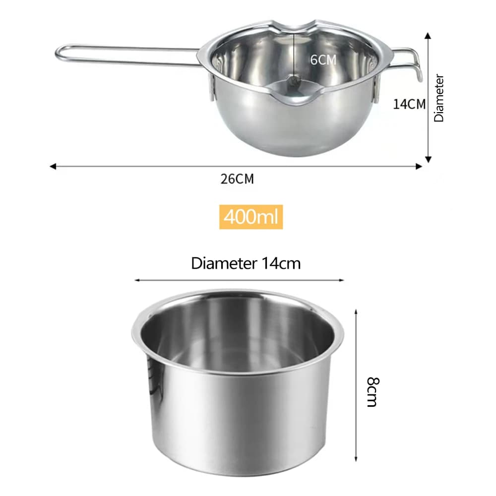 400/600ml Candle Wax Melting Boiler Pot with Heat Resistant Handle for Melting Chocolate Candy and Candle Making Supplies - 6