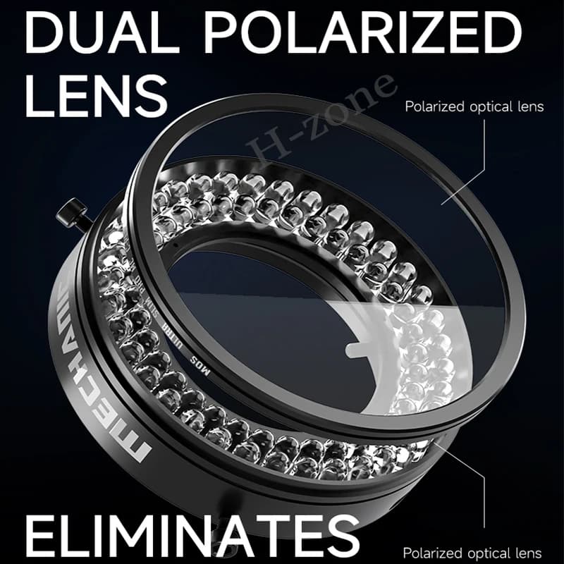 ميكانيك LS720 إضاءة حلقية مجهرية مستقطبة تقضي على الانعكاسات مناسبة لمعظم المجاهر الاستريو بحجم 48 مم - 3