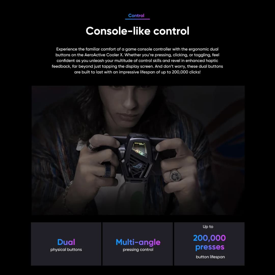 مبرد ASUS ROG AeroActive X الأصلي لهواتف Rog 8/8pro وRog Phone 9/9pro، حامل مروحة تبريد Funcooler، إكسسوارات هواتف الألعاب ROG - 3