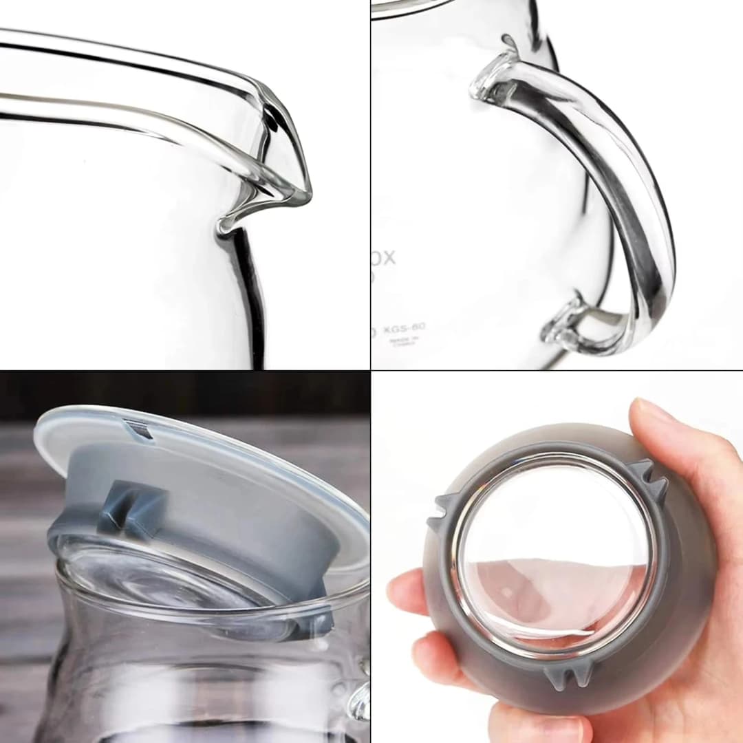 إبريق قهوة زجاجي وقمع مجموعة فلتر صانع قهوة يدوي على شكل سحابة مع كوب استخراج للاستخدام المنزلي - 2