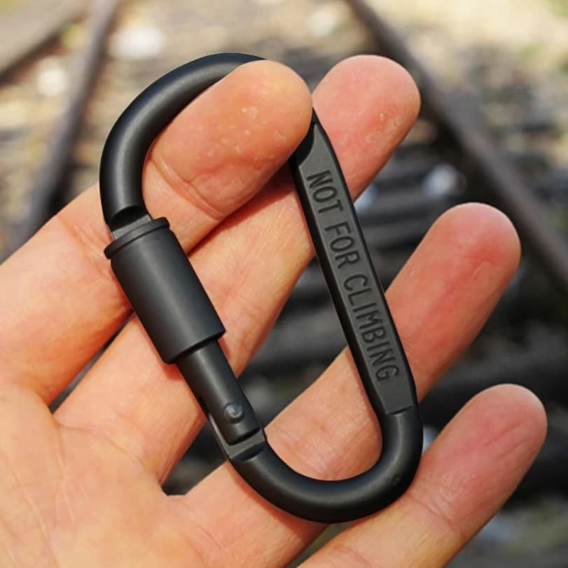 Camping Mountaineering Buckle Aluminum Alloy D-ring Locking Carabiner Clip Set Climbing Screw Lock Hanging Hook Buckle - 3