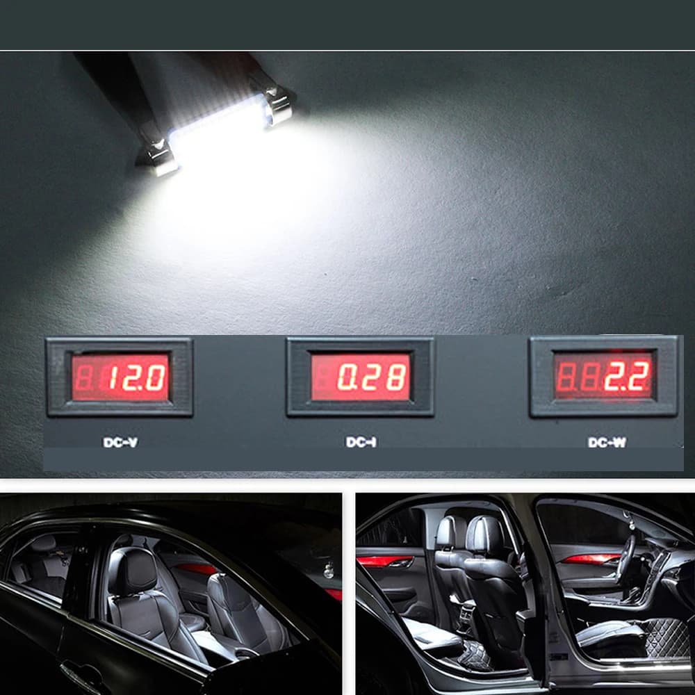 31MM 36MM 39MM 41MM C5w C10W Car LED 3014 SMD Reading Festoon Dome Light License Plate  Automobile Door Trunk Bulbs White DC 12V - 5