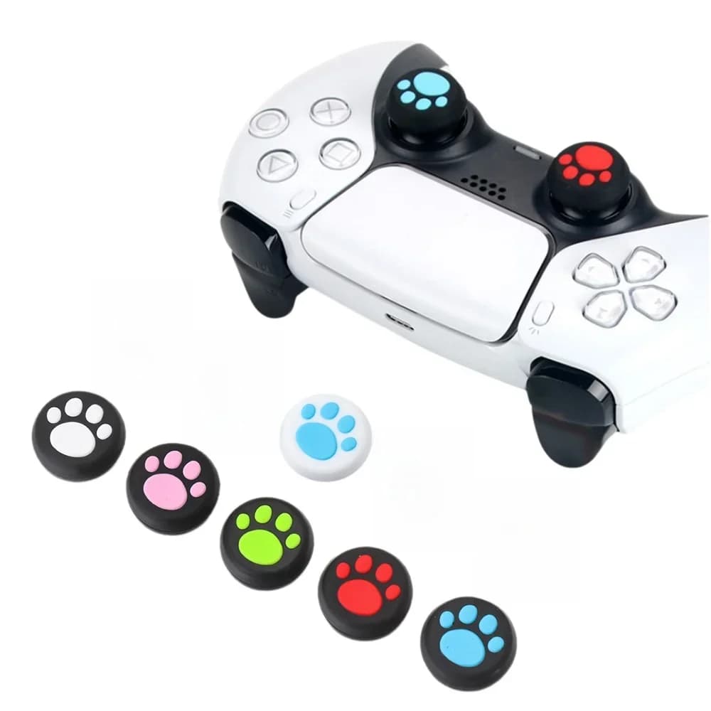 القط باو سيليكون قبعات Thumbstick القبضات غطاء عصا التحكم حماية الإبهام عصا الحال بالنسبة بلاي ستيشن 4 PS4 PS5 Xbox one 360 تحكم