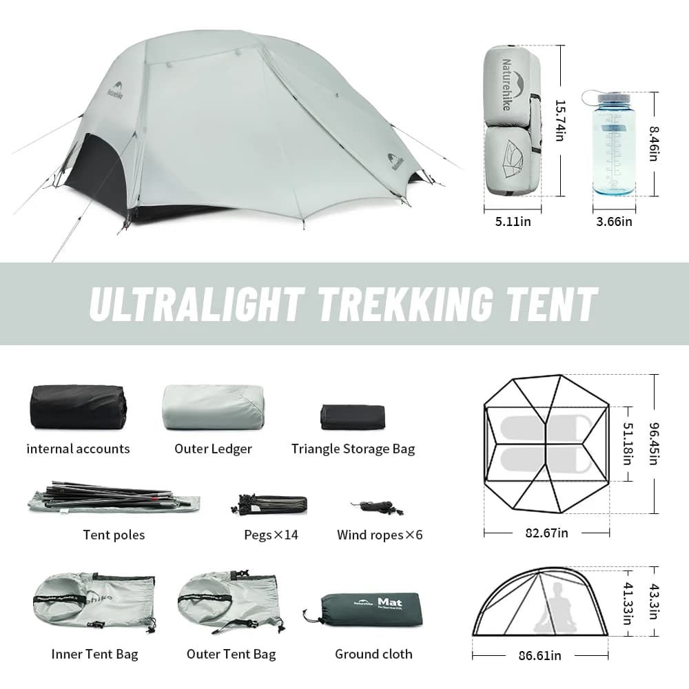 Naturehike 2025 New Camping Tent Ultralight Two Person Waterproof Large Canopy Tents Outdoor 4 Season 1 Person Travel Beach Tent - 5