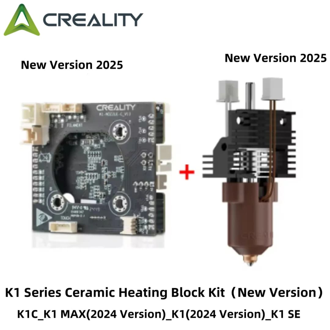 Creality 2025 New Version K1/K1 Max/K1C Ceramic Heating Block Kit Terminal with Buckle Compatible with K1/K1 Max/K1C/K1 SE
