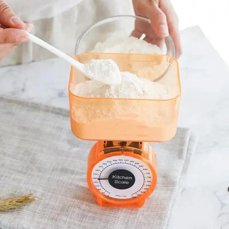 ميزان مطبخ ميكانيكي 1 كجم لقياس الخضروات والطعام، مثالي للاستخدام المنزلي - 2