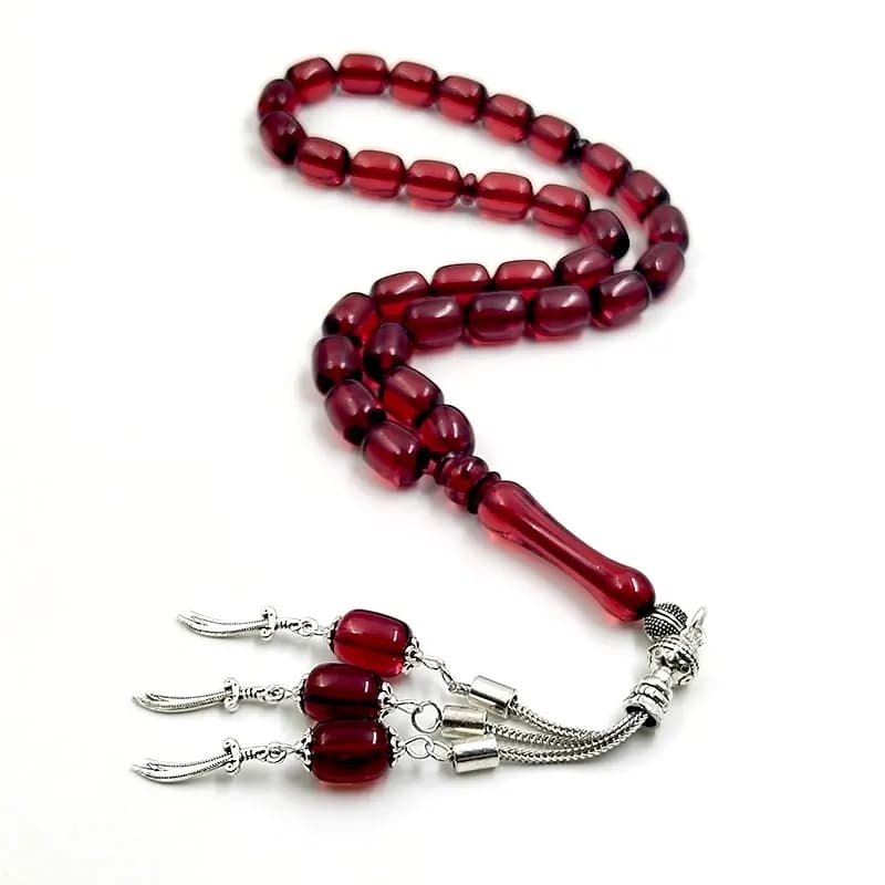 ALBASHAN Red Resin Tasbih Misbaha prayer beads ramadan gift muslim Accessories Arabic rosary  jewelry Eid gift Islamic Bracelets - 5