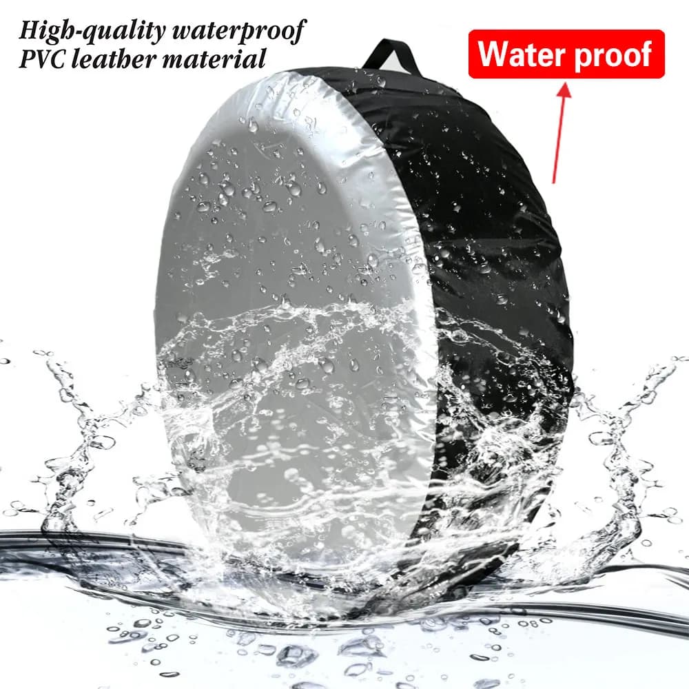1/2/4pcs Car SUV Tire Cover Case Spare Tire Wheel Bag Tyre Spare Storage Tote Polyester Oxford Cloth Wheel Protection Cover - 3