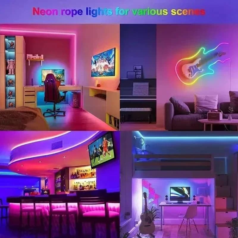 5V Smart RGB Neon Light Strip USB App/Remote Control Music Sync Waterproof Flexible Neon Strip for Bedroom Game Party Decoration - 6