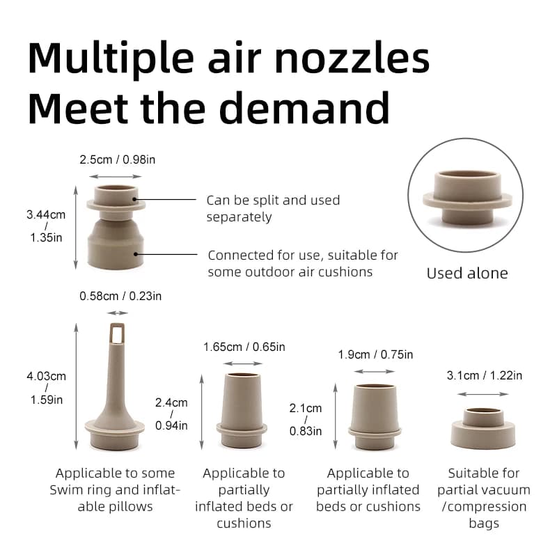 Electric Air Pump Portable Wireless Air Compressor Inflator/Deflator Pumps for Inflatable Cushions Air Beds Boat Swimming Ring - 3