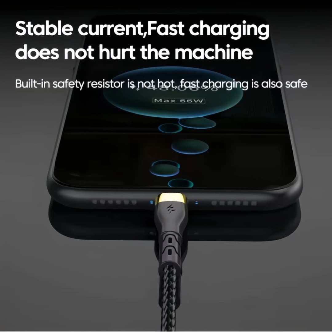 كابل شحن سريع من النوع C بقوة 120 واط و6 أمبير، كابل من النوع C إلى النوع C لهواتف آيفون وسامسونج وشاومي وبوكو، ملحقات كابلات USB من النوع C للهواتف - 4