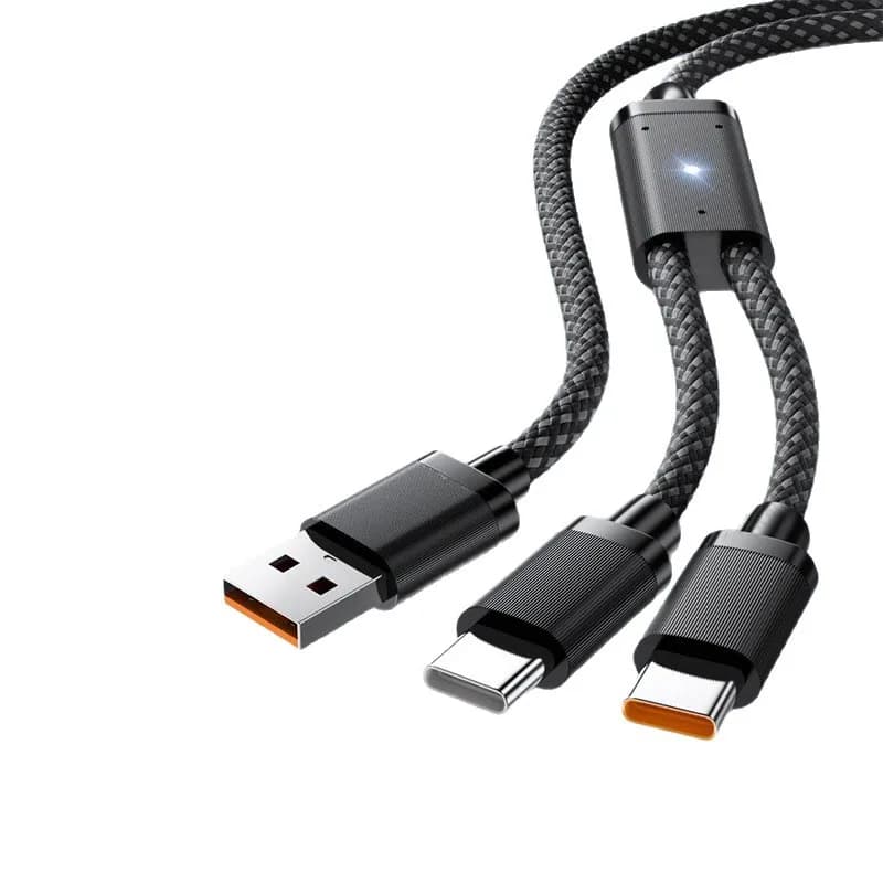 كابل ثنائي المنفذ من النوع C: كابل واحد، منفذين شحن سريع 100 وات متوافق مع Apple iPhone 16/17، أجهزة Huawei متعددة المنافذ C - 6