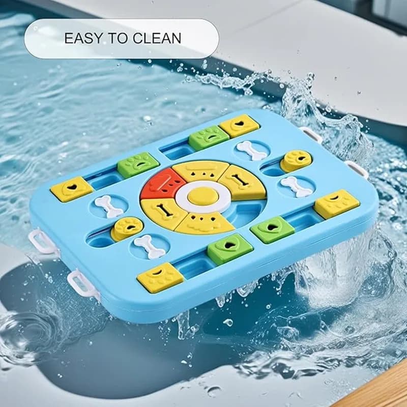 لعبة ألغاز تفاعلية للكلاب الكبيرة والمتوسطة والصغيرة والقطط 4 طرق للعب مغذية بطيئة تعزز الهضم سهلة التنظيف - 6