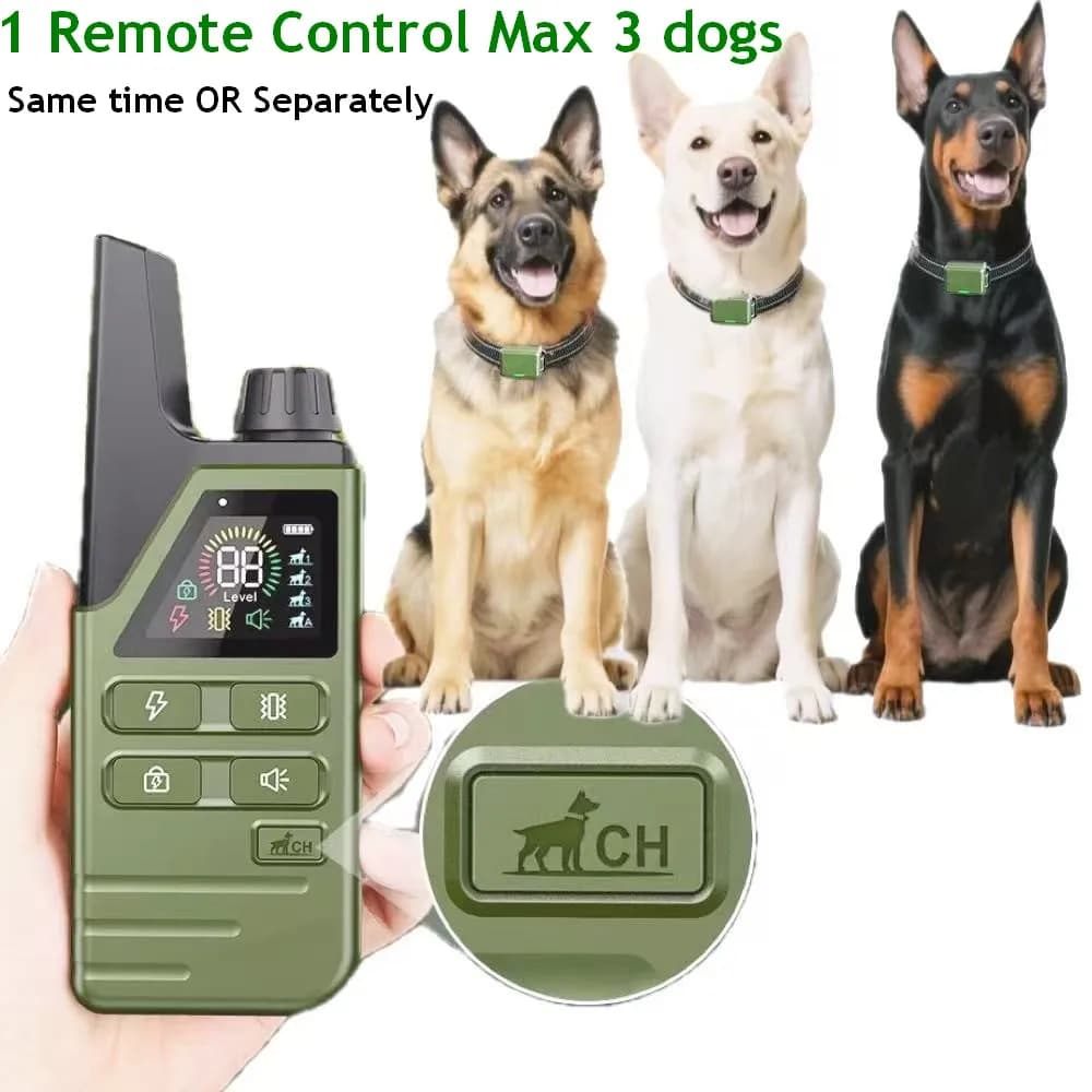 Electric Dog Training Collar 300M Remote Control Pet Puppy Dog Bark Stop Collar IPX7 Waterproof Rechargeable Anti Barking Device - 6