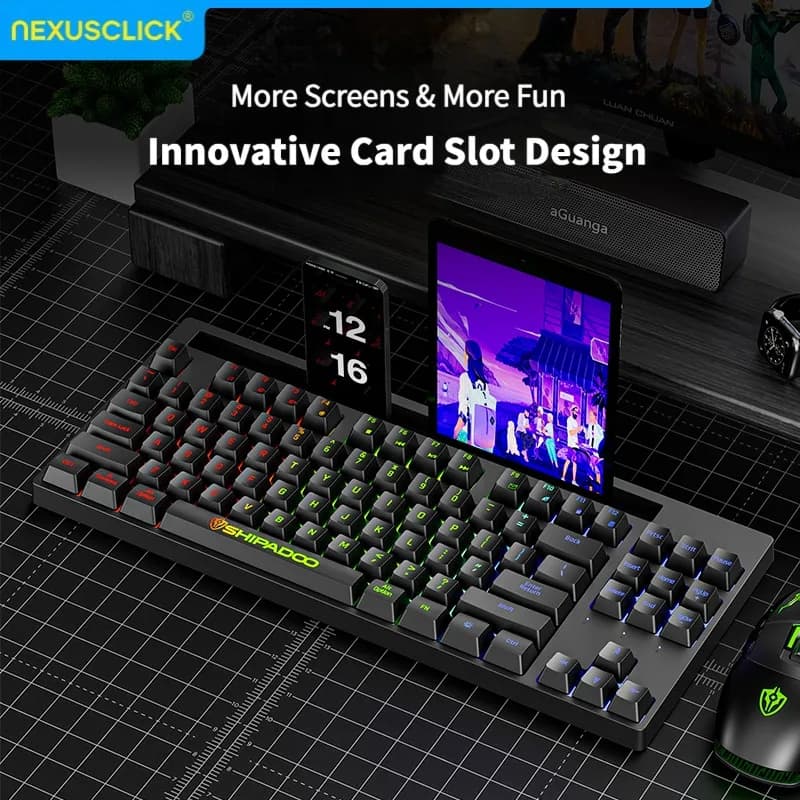 لوحة مفاتيح ألعاب ميني جديدة 2026، 60% تخطيط، 61 مفتاح، إضاءة RGB خلفية، مريحة، مقاومة للماء، بإحساس ميكانيكي، مناسبة للمكتب - 3