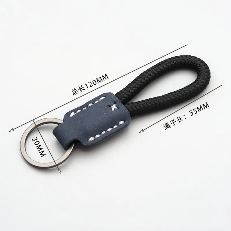 New Classic Vintage Cow Leather Keychain Men Personality Fashion Leather Car Key Ring - 2