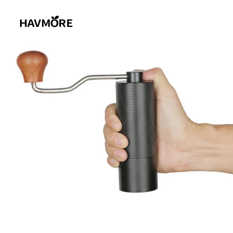 مطحنة قهوة يدوية احترافية، ترقية بجسم معدني بالكامل، تصميم مقاوم للانزلاق، مطحنة محمولة مع بُر داخلي - 2