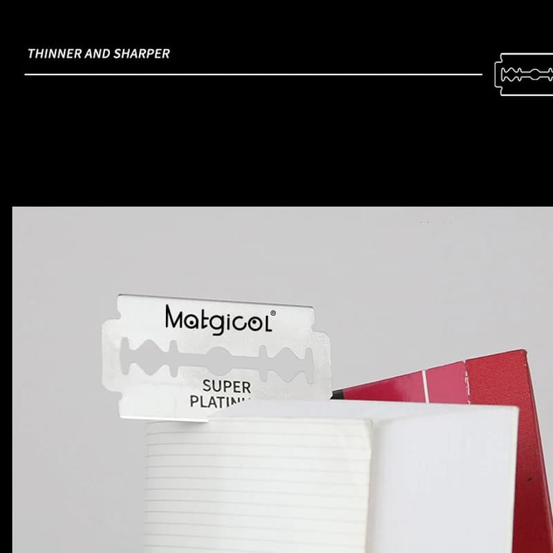 5/10 قطع شفرات حلاقة كلاسيكية مزدوجة الحافة للرجال، شفرات حلاقة آمنة من الفولاذ المقاوم للصدأ - 3