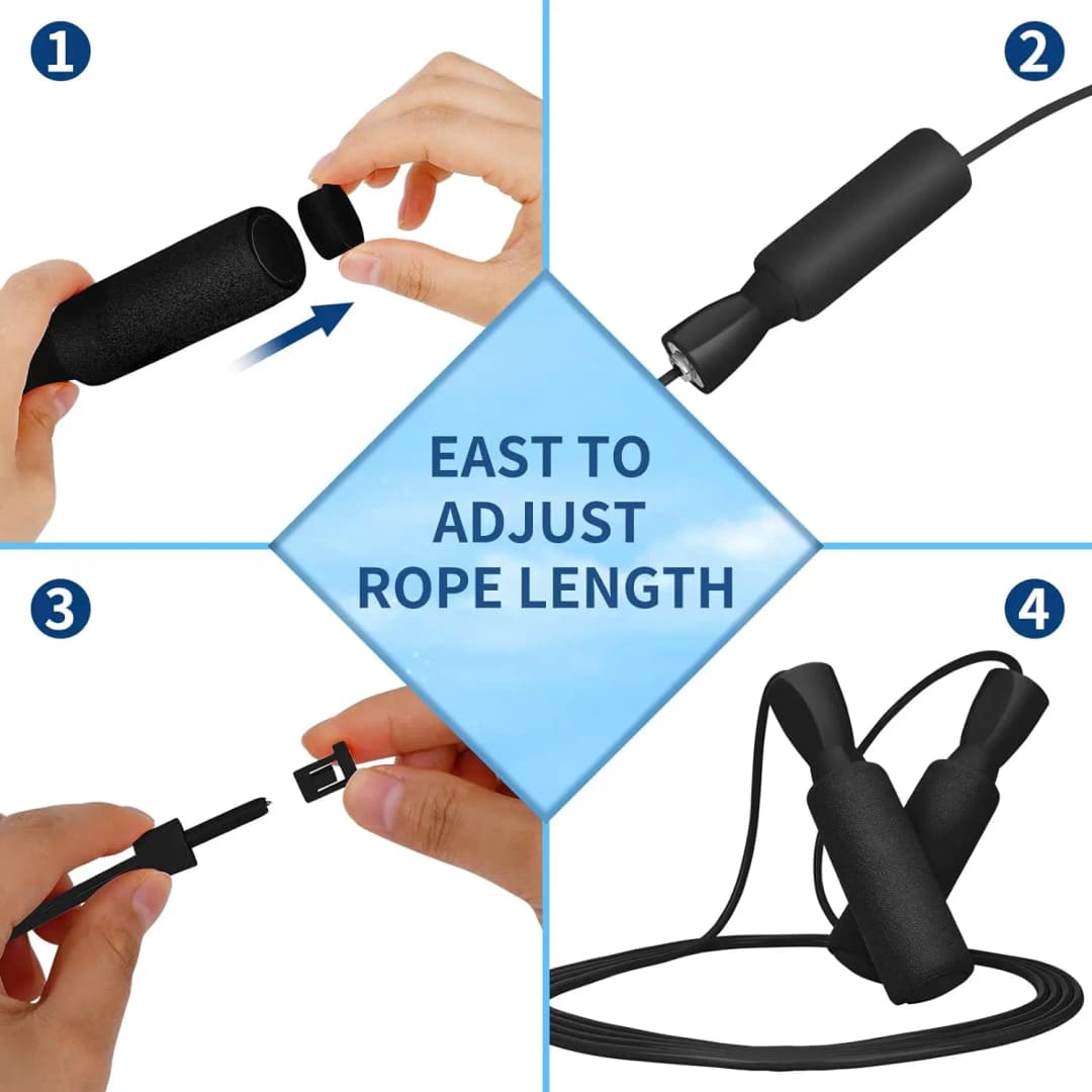 حبل قفز لاسلكي مع كرات ثقيلة لتدريب اللياقة البدنية وكمال الأجسام، معدات الصالة الرياضية المنزلية - 6