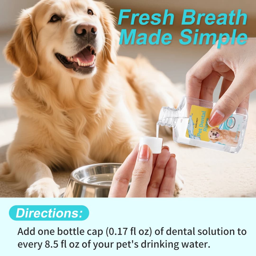 GJYC PET Concentrated Pet Mouthwash Oral Care Tartar Removal Fresh Breath Odor Eliminator Teeth Whitening For Dogs Cats - 4