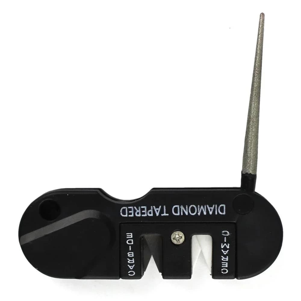 أداة 4 في 1 محمولة، تنغستن، ماسة، سيراميك، كربيد، مبراة سكاكين، خطاف صيد، أداة تخييم وتنزه - 5