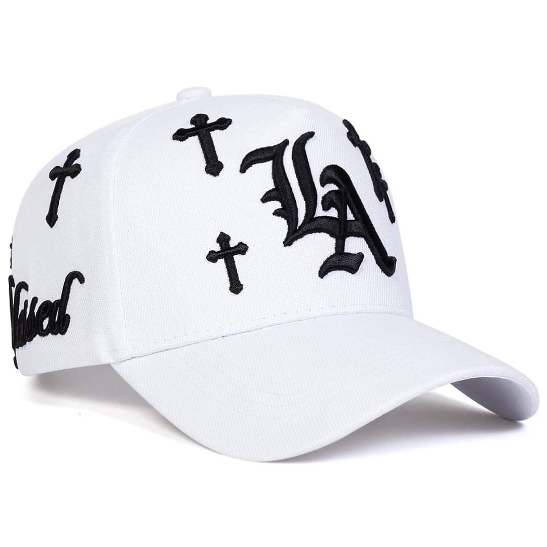 Unisex Gothic LA Cross Embroidery Baseball Caps Spring Autumn Outdoor Adjustable Casual Hats Sunscreen Hat Sports Cap - 4