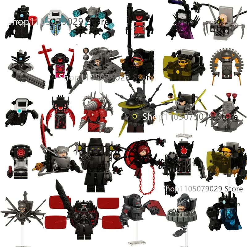 New KDL DJ Upgrade War-Damaged Skibidi Toilet Man Figures Anime Block Toys TvMan Titan Bricks Model Toy For Kid Birthday Gift