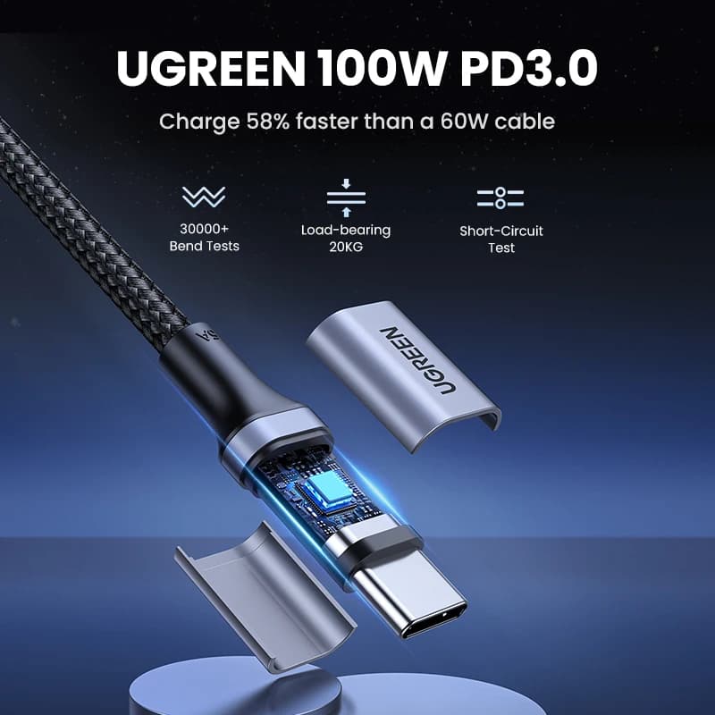 UGREEN 2 Pack USB Type C to USB C Cable PD100W Charging Cable for iPhone 17 16 15 MacBook Xiaomi Samsung Fast Charge USB C Cord - 5