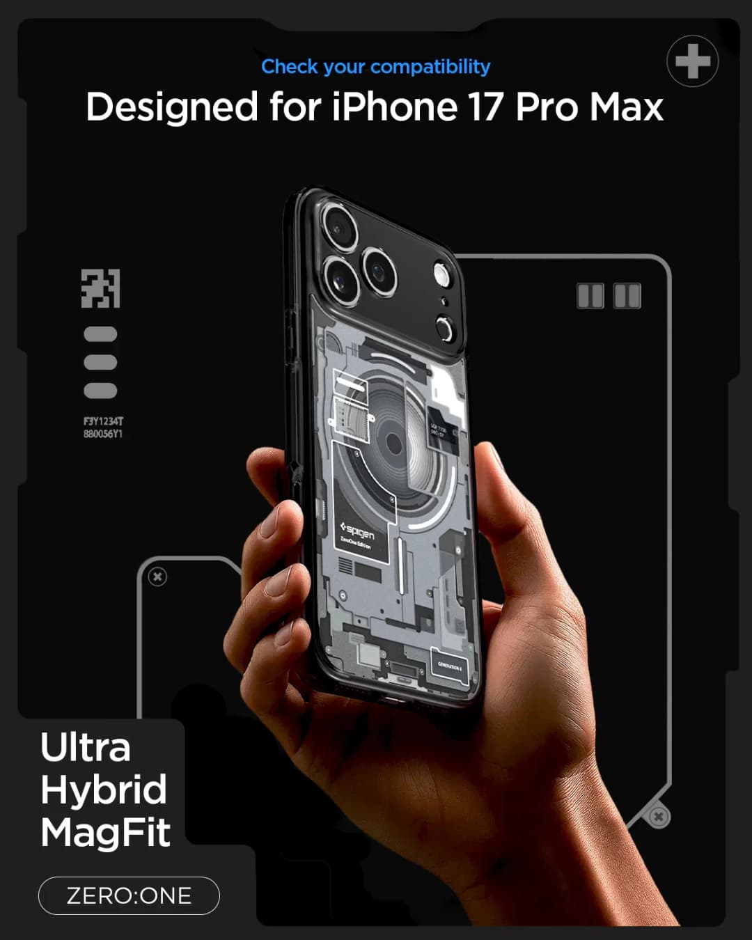 غطاء سبايجن Ultra Hybrid Magfit Zero One المغناطيسي لهواتف آيفون 17 برو ماكس إير و17 برو، متوافق مع الشحن اللاسلكي ماجسيف - 5