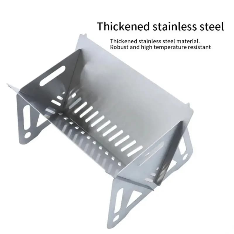 Stainless Steel BBQ Grill Portable Folding Heating Stoves Multifunction Camping Barbecue Grill Rack Net Firewood Stove - 5