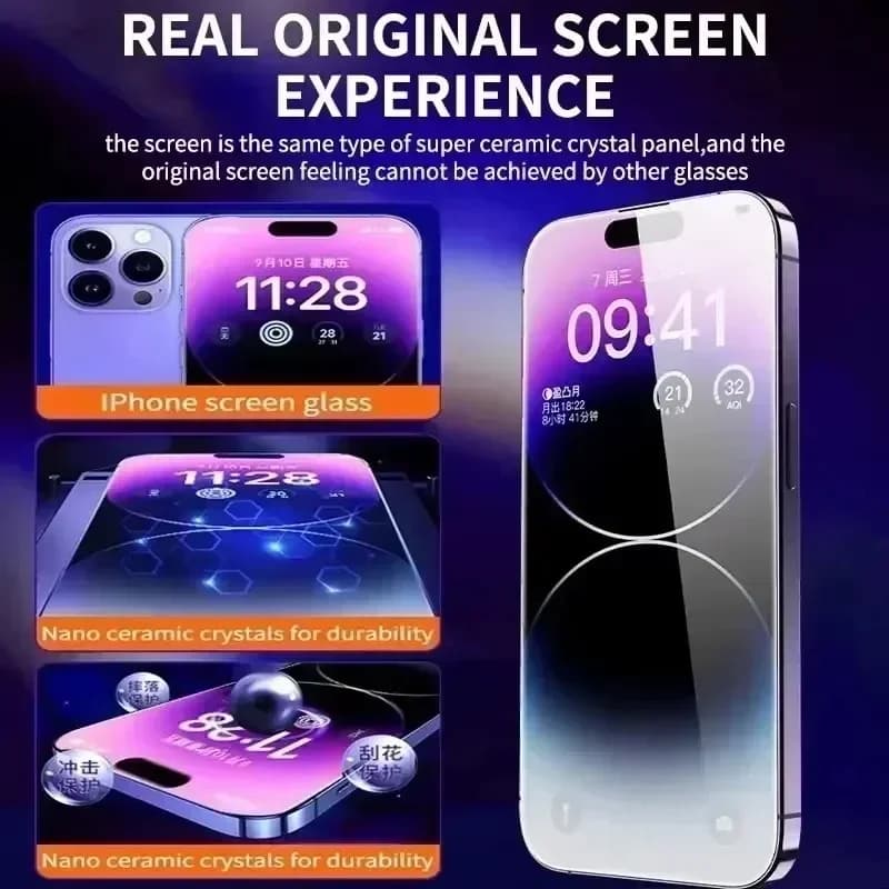 3Pcs Dust Free Installation Privacy Screen Protector For iPhone 16 15 14 13 12 11 Pro Max Mini XS X 17 15 16 Plus Anti-spy Glass - 4