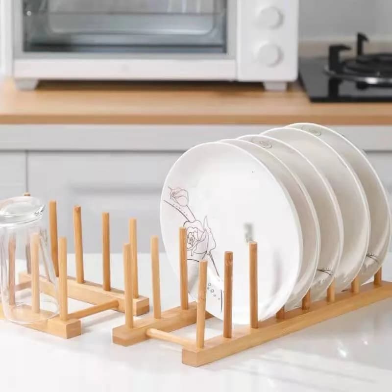 Wooden shelf kitchen dishwashing cover multifunctional drainage rack storage cabinet kitchen miscellaneous shelf storage rack - 5