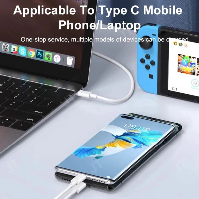66W USB Type C To Type C Super Charger Cable For Huawei P50 P40 P30 Mate 9 10 Pro Nova 6 5 4 6A Fast Charing For Samsung Xiaomi - 6