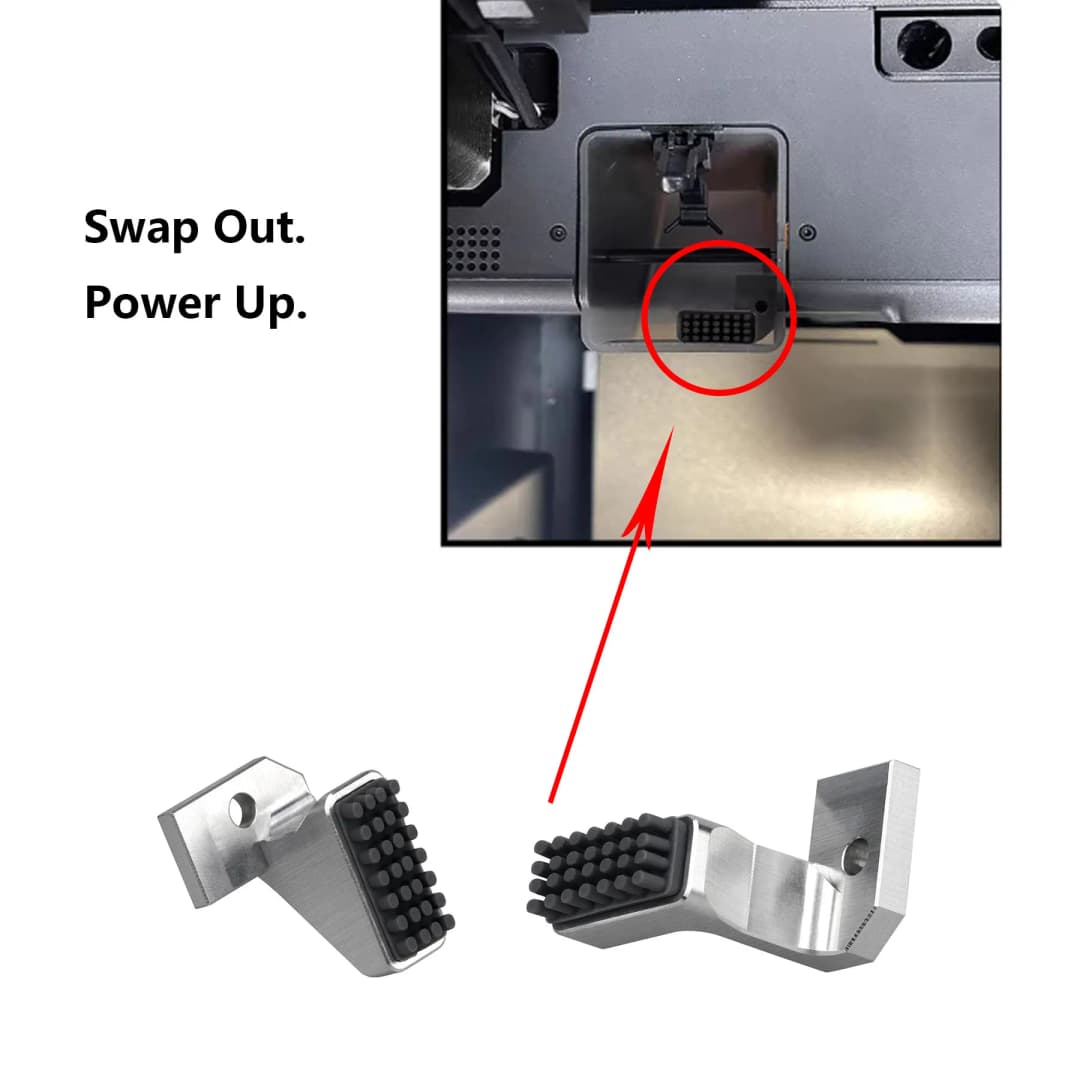 مجموعة مسح فوهة من الألمنيوم بتقنية CNC من Bambu Lab X1C/P1P/P1S لمنع الانسداد والتشابك، فرشاة سيليكون متوافقة رسمياً - 2