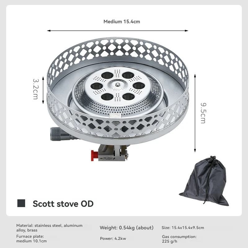 CAMPINGMOON OD-4/PG-4 موقد تخييم محمول من سبائك الألومنيوم يعمل بالبيوتان والبروبان للطبخ في الهواء الطلق - 5