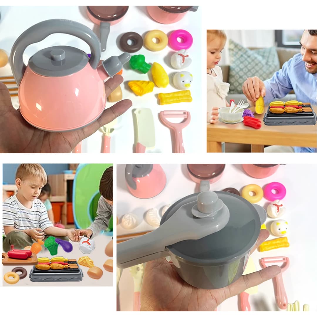 Kids Kitchen Toys Set 92/69/59 PCS Play Food with Pots Pans & Utensils Small Pretend Cooking Toys for Toddlers Girls Boys Gift - 5