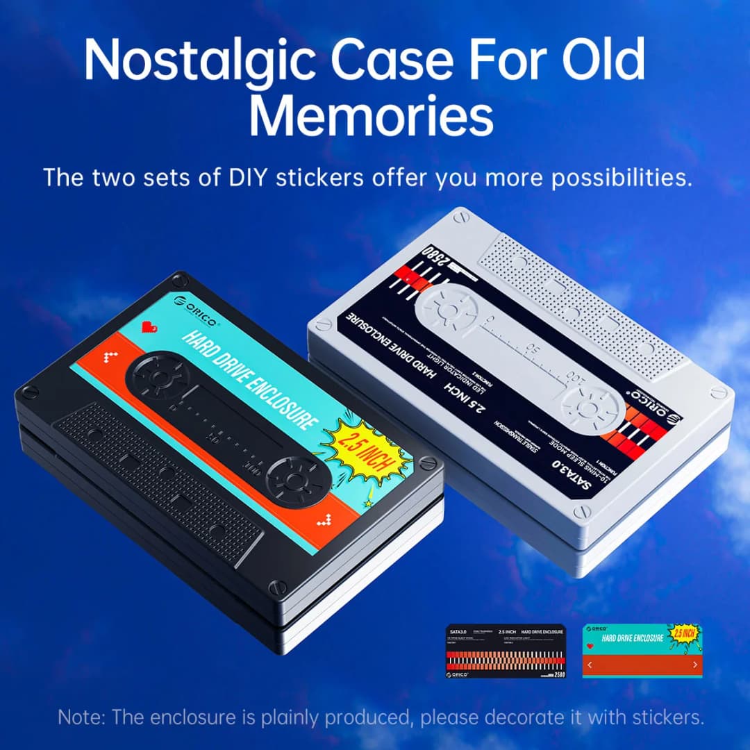 علبة ORICO خارجية لقرص صلب 2.5 بوصة، SATA إلى USB3.0، متوافقة مع أقراص SSD وHDD، مع منفذ Type C 3.0 - 5