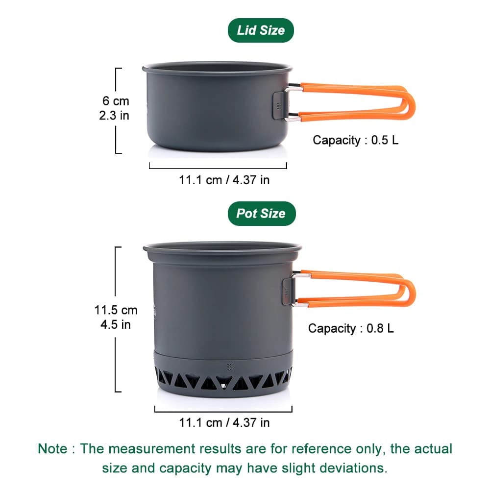 Outdoor Camping Pot 1.3L 2.3L Cookware Outdoor Cooking Kettle Set Heat Cooker Travel Tableware Tourist Kitchen Utensil Equipment - 4