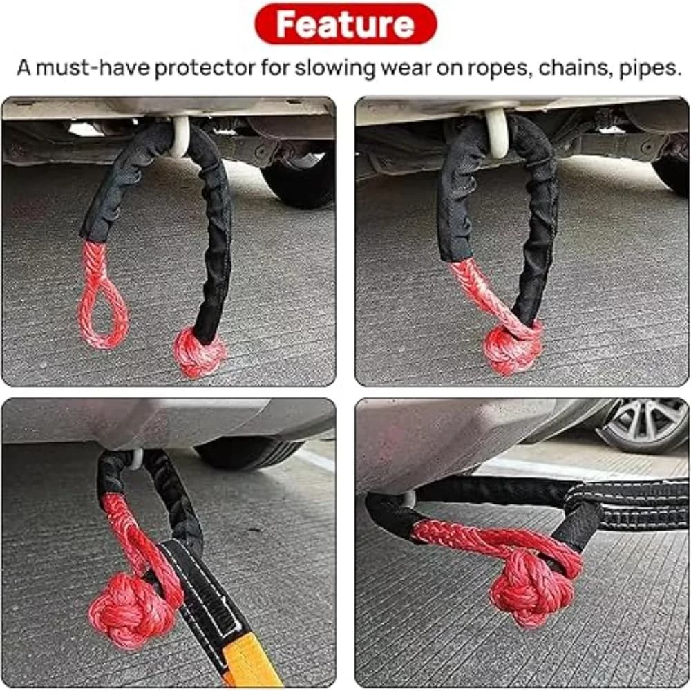 Car Universal 3cm-5cm Winch Rope Protector, Winch Cable Cover Winch Rope Protective Sleeve Polyester Cable Line - 2