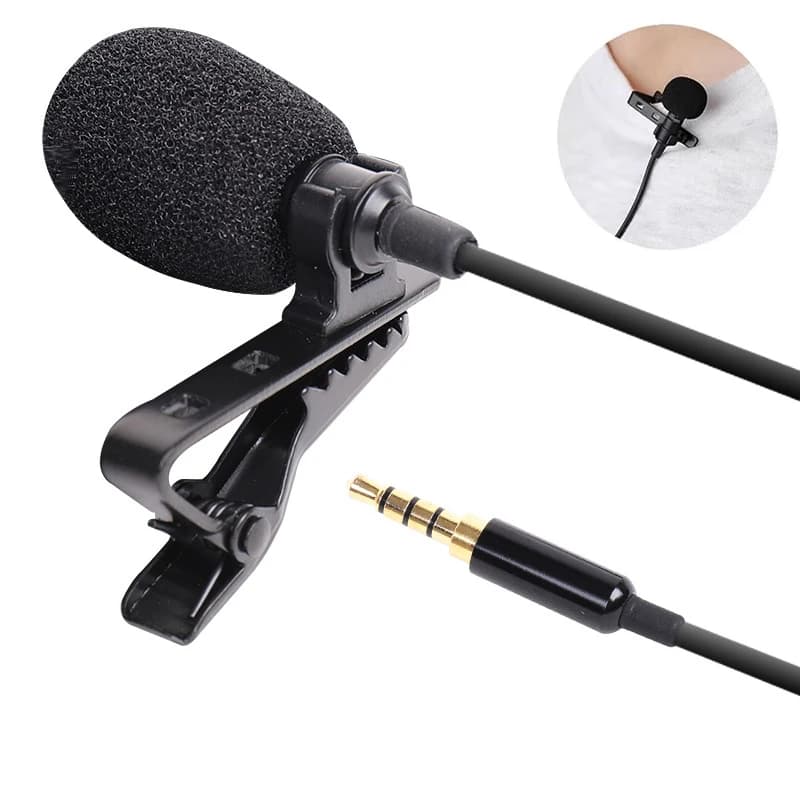 Portable Mini Lapel Lavalier Tie Clip Metal Mono USB A / Type C Mic 3.5mm With Collar Clip Microphone For PC Laptop Loud Speaker
